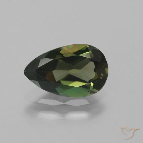 1.42ct Натуральный Зеленовато-коричневый Корнерупин, Форма груши, Чистота VVS