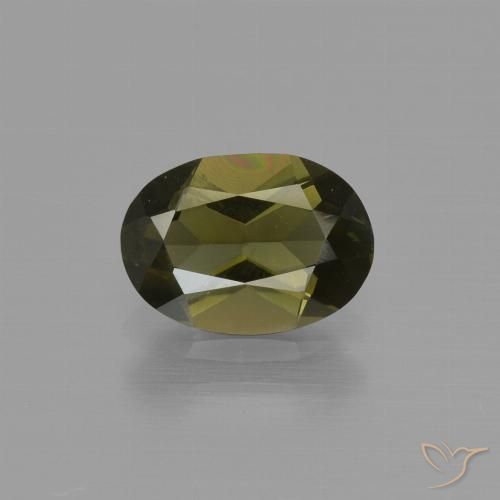 1.14ct Натуральный Зеленовато-коричневый Корнерупин, Овал, VVS-VS