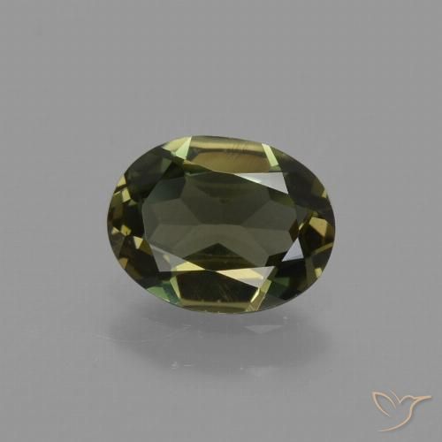 0.75ct Натуральный Коричневато-зеленый Корнерупин, Овал, VVS-VS
