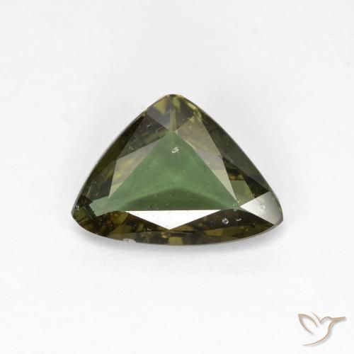 1.57ct Натуральный Глубокий земляной зеленый Корнерупин, Триллион, VS-SI