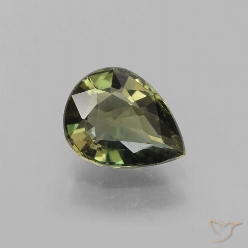 1.35ct Натуральный Земля зеленый Корнерупин, Форма груши, VVS-VS