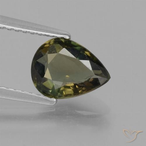 1.41ct Натуральный Коричневато-зеленый Корнерупин, Форма груши, Чистота VS
