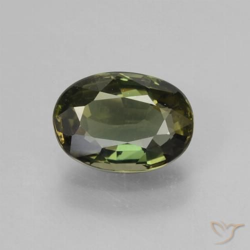 1.68ct Натуральный Глубокий земляной зеленый Корнерупин, Овал, VVS-VS