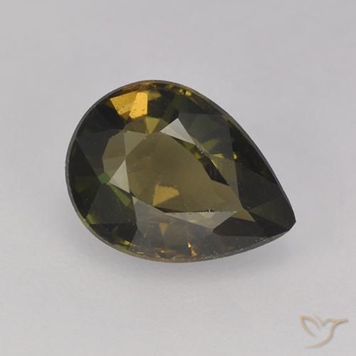 1.80ct Натуральный Зеленовато-коричневый Корнерупин, Форма груши, Чистота VS