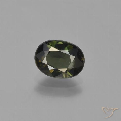 1.24ct Натуральный Темно-зеленый Корнерупин, Овал, Чистота VVS
