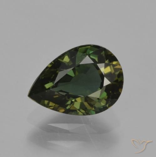 1.16ct Натуральный Коричневато-зеленый Корнерупин, Форма груши, VVS-VS