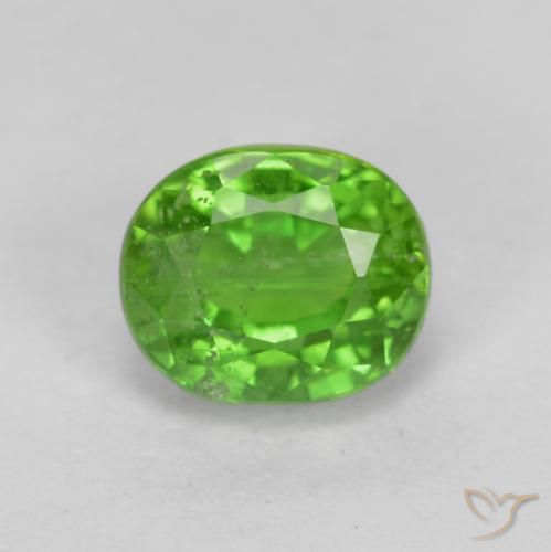 0.86ct Натуральный Ярко-зеленый Корнерупин, Овал, SI
