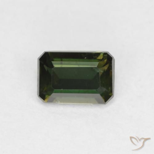 0.45ct Натуральный Темно-зеленый Корнерупин, Изумрудная огранка, Чистота VS