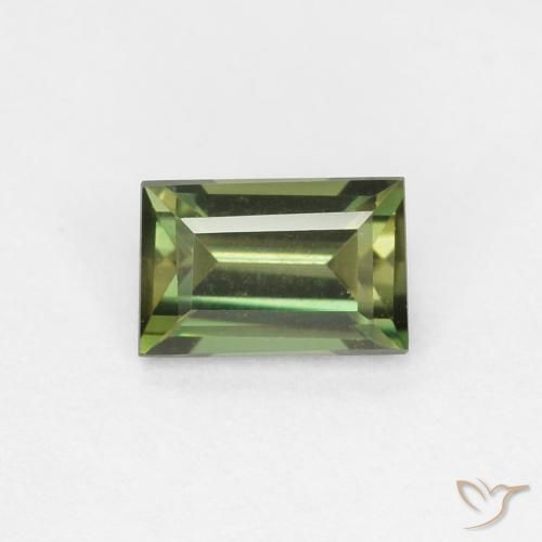 0.34ct Натуральный Теплый зеленый Корнерупин, Огранка Багет, Чистота VVS