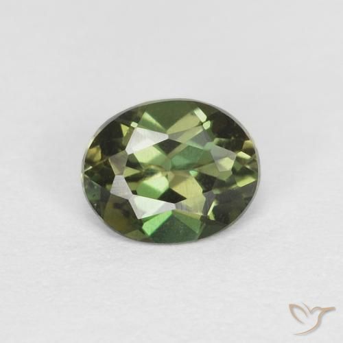 0.38ct Натуральный Коричневато-зеленый Корнерупин, Овал, Чистота VVS