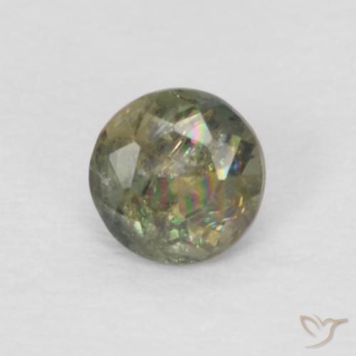0.11ct Натуральный Medium Dark-Green Корнерупин, Круглый, VS-SI