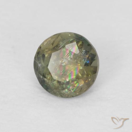 0.11 карата, натуральный Medium Dark-Green Корнерупин, Круглый, VS-SI