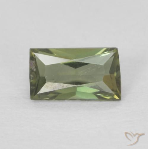 0.25ct Натуральный Medium Dark-Green Корнерупин, Огранка Багет, Чистота VVS
