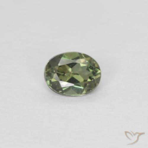 0.16ct Натуральный Средний зеленый Корнерупин, Овал, VVS-VS