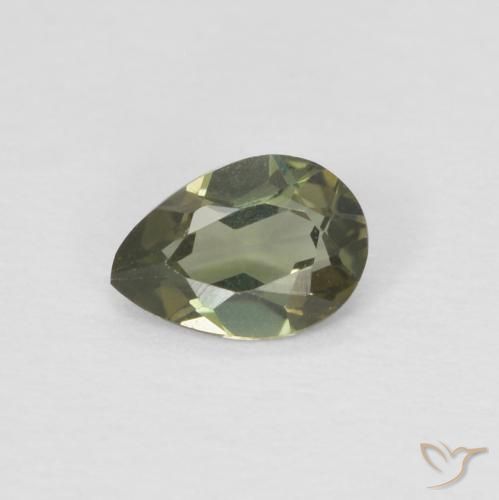 0.23ct Натуральный Средний зеленый Корнерупин, Форма груши, VVS-VS