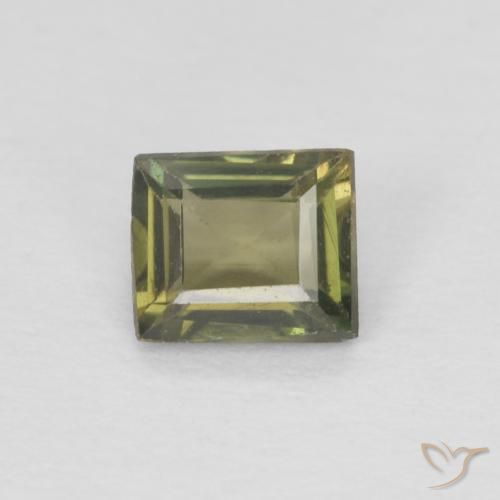 0.36ct Натуральный Темно-зеленый Корнерупин, Огранка Багет, Чистота VS