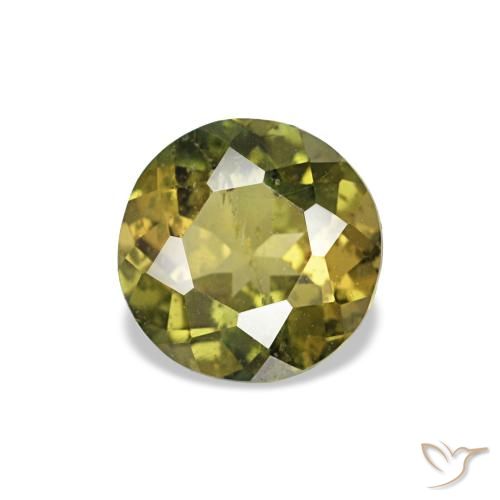 Зелёный корнерупин 0,40 карата, круг, чистота VS-SI
