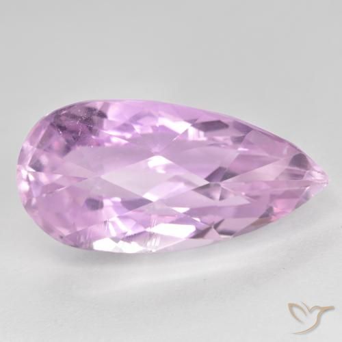 12.04ct Натуральный Очень светло-розовый кунцит, Форма груши, Чистота VS