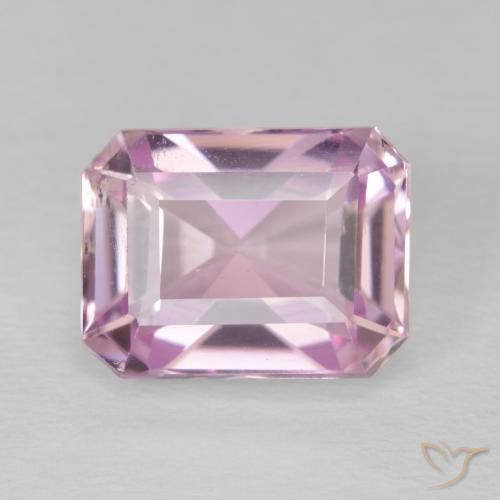 6.27ct Натуральный Очень светло-розовый кунцит, Изумрудная огранка, Чистота VS