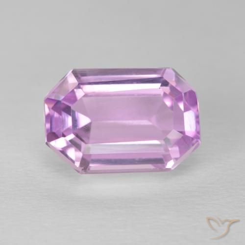 5.94ct Натуральный Очень светло-розовый кунцит, Изумрудная огранка, Чистота VVS