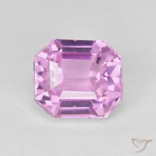 2.99ct Натуральный Пурпурно-розовый кунцит, Изумрудная огранка, Чистота VS