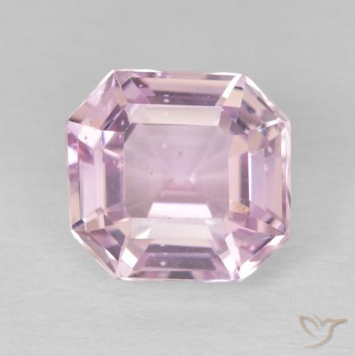 5.87ct Натуральный Светло-розовый кунцит, Изумрудная огранка, Чистота VS