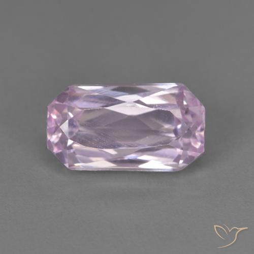3.25ct Натуральный Светло-сиреневый кунцит, Изумрудная огранка, Чистота VVS
