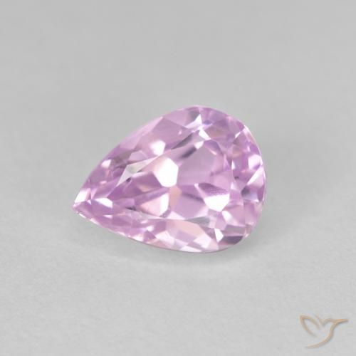 3.07ct Натуральный Светло-пурпурный кунцит, Форма груши, Чистота VS