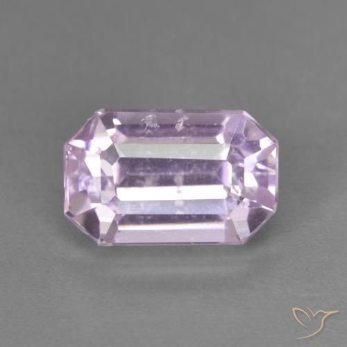 3.37ct Натуральный Светло-королевский фиолетовый розовый кунцит, Изумрудная огранка, Чистота VS
