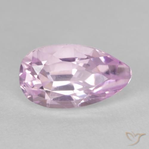 3.26ct Натуральный Очень светло-розовый кунцит, Форма груши, Чистота VS
