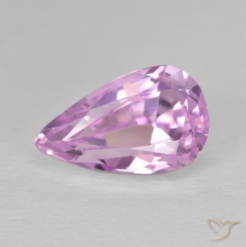 5.64ct Натуральный Пурпурно-розовый кунцит, Форма груши, Чистота VVS
