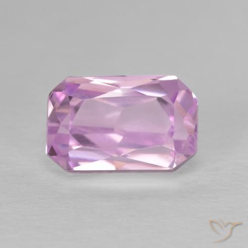 3.64ct Натуральный Вишнево-розовый тон кунцит, Изумрудная огранка, Чистота VVS