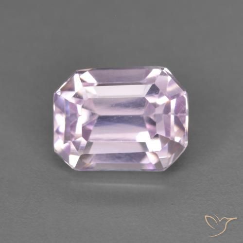 2.19ct Натуральный Светло-фиолетовый розовый кунцит, Изумрудная огранка, Чистота VS