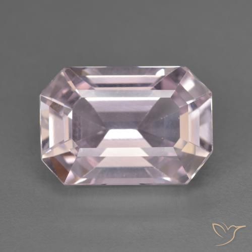 7.90ct Натуральный Очень светлый розовато-фиолетовый кунцит, Изумрудная огранка, Чистота VVS