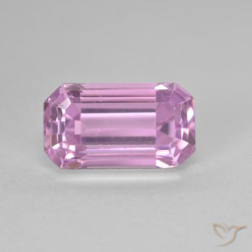 5.87ct Натуральный Очень светлый королевский фиолетовый розовый кунцит, Изумрудная огранка, Чистота VVS