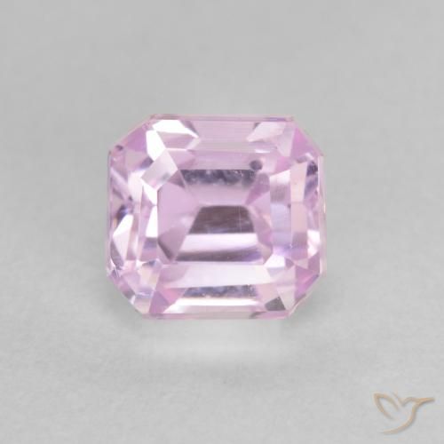 1.55ct Натуральный Вишнево-розовый тон кунцит, Изумрудная огранка, Чистота VVS