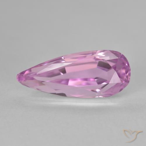 7.27ct Натуральный Очень светло-розовый кунцит, Форма груши, Чистота VVS