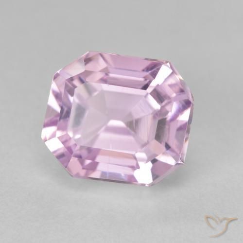 5.02ct Натуральный Вишнево-розовый тон кунцит, Изумрудная огранка, Чистота VVS