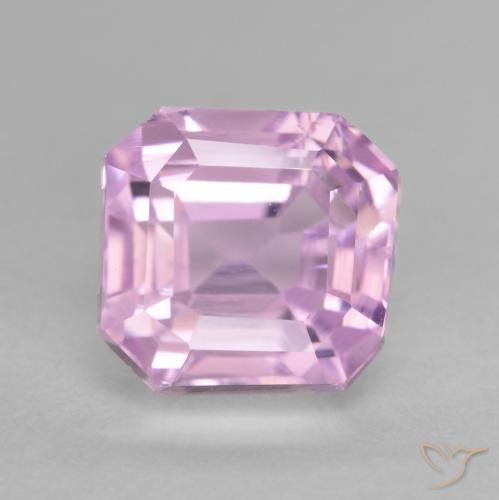 4.11ct Натуральный Средний розовый кунцит, Изумрудная огранка, Чистота VVS