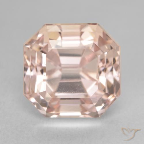 10.83ct Натуральный Перскиково-оранжевый кунцит, Изумрудная огранка, VVS-VS