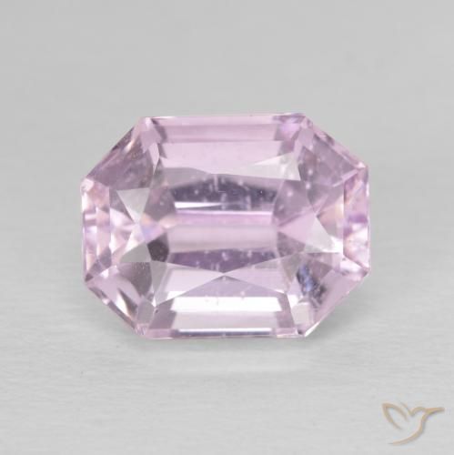 5.19ct Натуральный Светло-розовый кунцит, Изумрудная огранка, Чистота VS