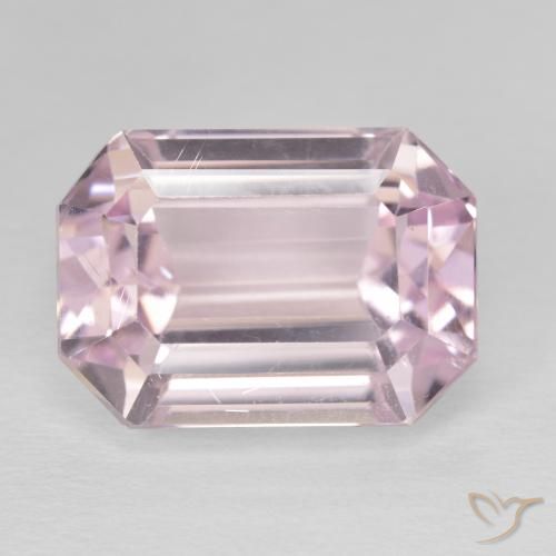 15.55ct Натуральный Светло-розовый разных оттенков кунцит, Изумрудная огранка, Чистота VS