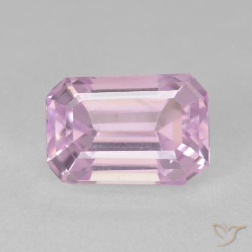 3.87ct Натуральный Вишнево-розовый тон кунцит, Изумрудная огранка, Чистота VVS