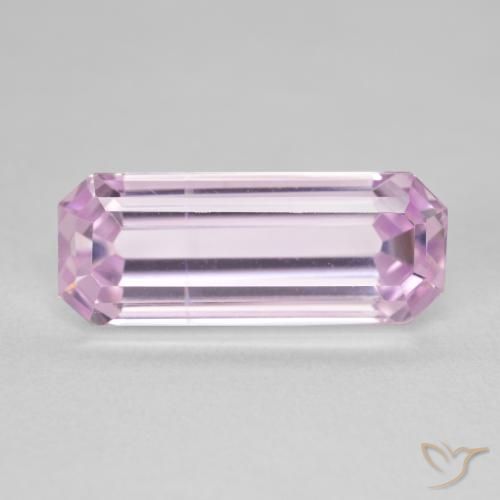 7.05ct Натуральный Ярко-розовый кунцит, Изумрудная огранка, Чистота VVS