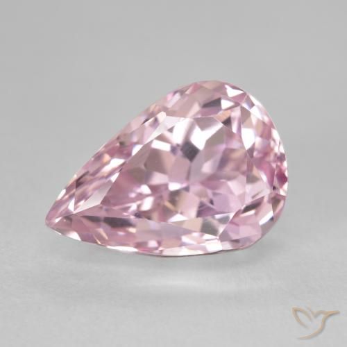 8.63ct Натуральный Светло-розовый кунцит, Форма груши, Чистота VVS