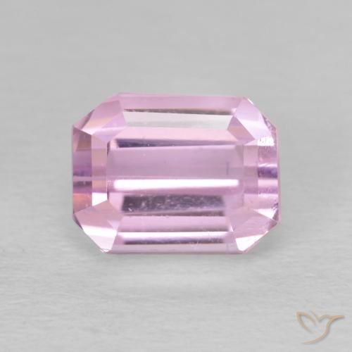 3.02ct Натуральный Очень светло-розовый кунцит, Изумрудная огранка, VVS-VS