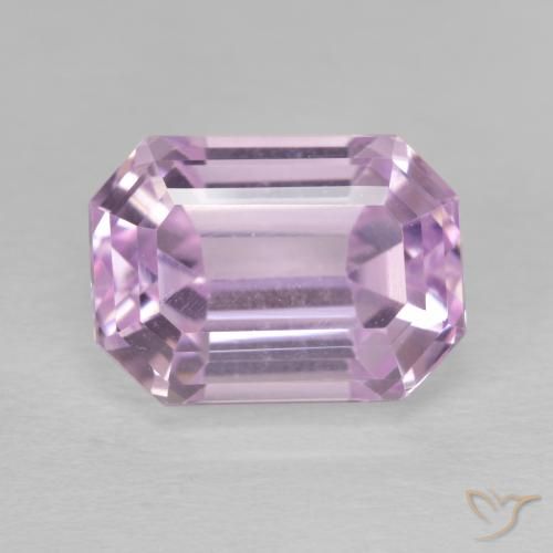 6.77ct Натуральный Светло-королевский фиолетовый розовый кунцит, Изумрудная огранка, VVS-VS