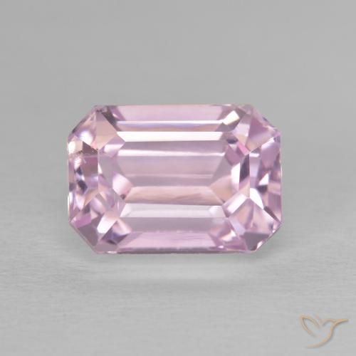 4.73ct Натуральный Очень светлый розовый жевательная резинка кунцит, Изумрудная огранка, VVS-VS