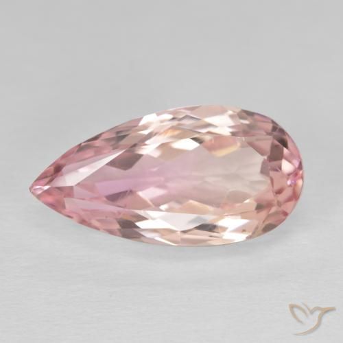 11.50ct Натуральный Оранжево-розовый кунцит, Форма груши, VVS-VS