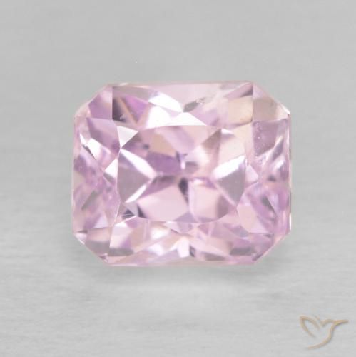 1.71ct Натуральный Светло-розовый кунцит, Изумрудная огранка, Чистота VS